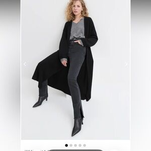 Favorite Daughter Black Boot-Cut Split-Hem Jeans